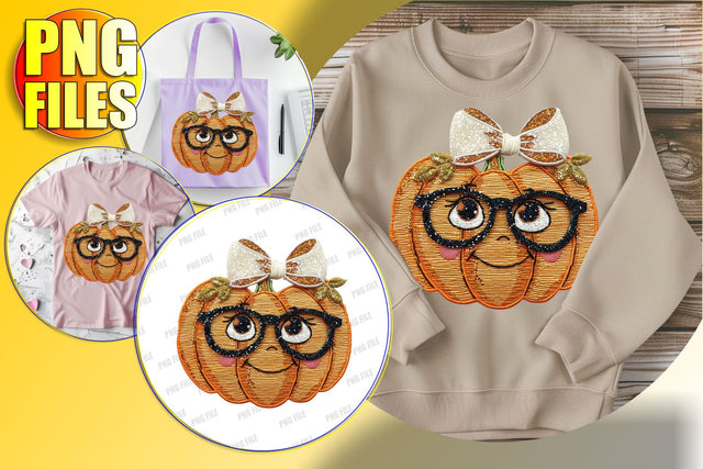 Cozy Pumpkin with Bow for Fall PNG Design Sublimation afrosvg 