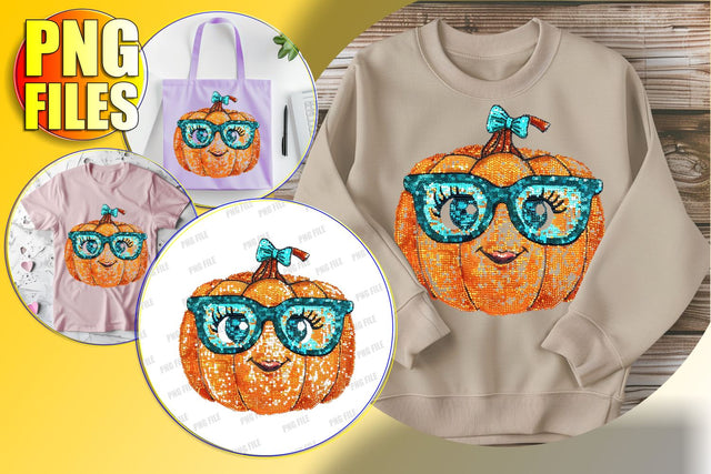 Cozy Pumpkin with Glitter Bow for Autumn Sublimation Sublimation afrosvg 