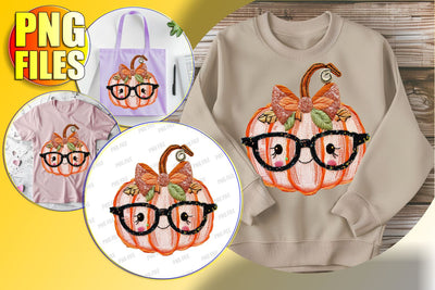 Cozy Pumpkin with Glitter Bow for Autumn Sublimation Sublimation afrosvg 