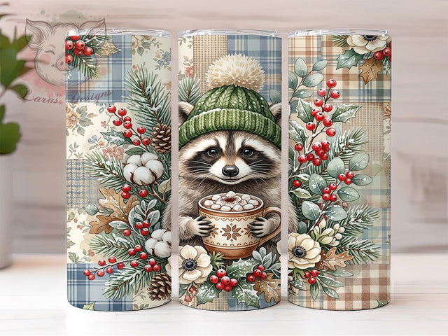 Cozy Raccoon Cocoa 20oz Tumbler, Cozy Raccoon Cocoa, Raccoon Cocoa PNG, Cozy Raccoon Tumbler, Cocoa Tumbler Wrap, 20oz Tumbler Wrap, Cozy Cocoa PNG, Raccoon Tumbler PNG Sublimation Lara' s Designs 