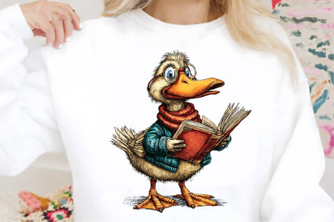 Cozy Reading Birds Clipart Bundle. Sublimation SVGArt 