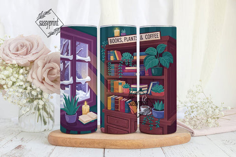 Cozy Reading Nook 20oz Tumbler Wrap Sublimation sassyprint 
