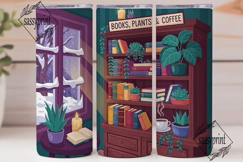Cozy Reading Nook 20oz Tumbler Wrap Sublimation sassyprint 