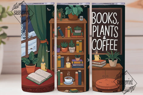 Cozy Reading Nook 20oz Tumbler Wrap Sublimation sassyprint 