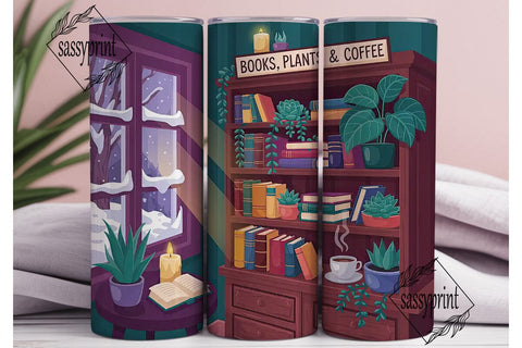 Cozy Reading Nook 20oz Tumbler Wrap Sublimation sassyprint 