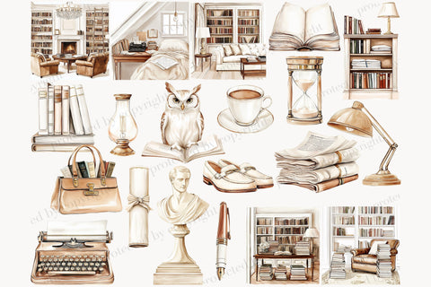 Cozy Reading Nook Clipart | Book Lover PNG Collection SVG GlamArtZhanna 