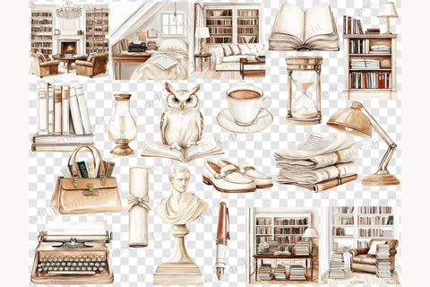 Cozy Reading Nook Clipart | Book Lover PNG Collection SVG GlamArtZhanna 