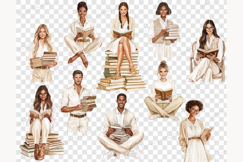 Cozy Reading Nook Clipart | Book Lover PNG Collection SVG GlamArtZhanna 