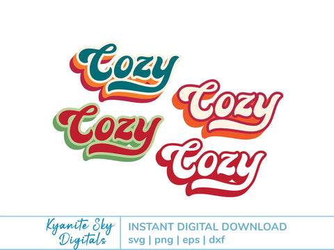 Cozy Retro Style With Shadow SVG mini bundle SVG Kyanite Sky Digitals 