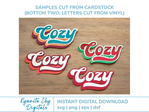 Cozy Retro Style With Shadow SVG mini bundle SVG Kyanite Sky Digitals 