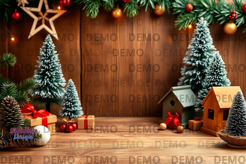 Cozy Rustic Christmas Background Mock Up Photo Sublimatiz Designs 