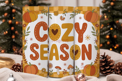 Cozy Season 20oz Tumbler Wrap Sublimation DesignSVG 
