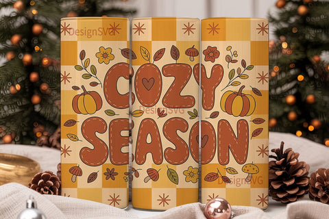 Cozy Season 20oz Tumbler Wrap Sublimation DesignSVG 
