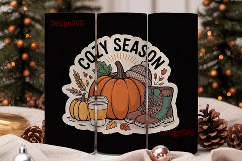 Cozy Season Autumn 20oz Tumbler Design Sublimation DesignSVG 