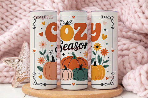 Cozy Season Fall 20oz Tumbler Wrap Sublimation DesignSVG 