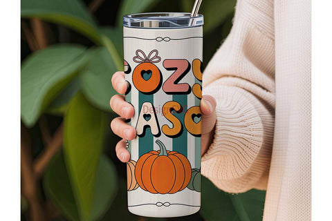Cozy Season Fall 20oz Tumbler Wrap Sublimation DesignSVG 