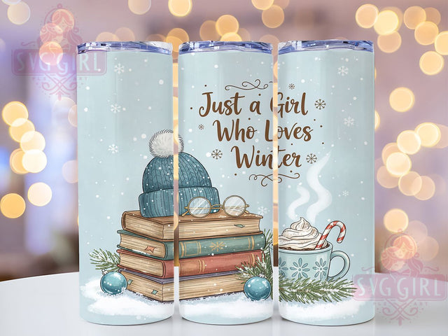 Cozy Season Fall Book Lover Tumbler, Book Lover Tumbler Wrap, Reading Sublimation Design, Fall Cozy Cup Wrap, 20Oz Skinny Tumbler Wrap, Autumn Bookworm Mug, Just A Girl Tumbler Design Sublimation SvggirlplusArt 