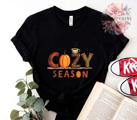 Cozy Season, Fall PNG, Pumpkin Season, Digital Download, Autumn Decor, Fall Clipart, Seasonal Art, Thanksgiving Decor Sublimation Li Zamperini 