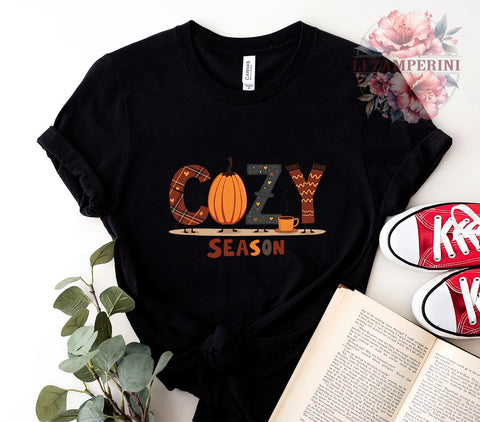 Cozy Season, Fall PNG, Pumpkin Season, Digital Download, Autumn Decor, Fall Clipart, Seasonal Art, Thanksgiving Decor Sublimation Li Zamperini 