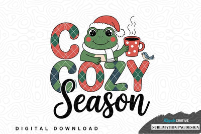 Cozy season frog sublimation png design Sublimation Regulrcrative 