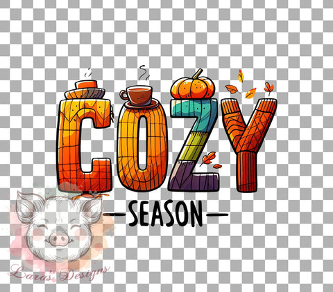 Cozy Season Graphic, Hello Fall Design, Pumpkin Season PNG, Autumn Sublimation Art, Fall Decor Download, Seasonal Clipart, Harvest Season Print, Thanksgiving Digital Download Sublimation Lara' s Designs 