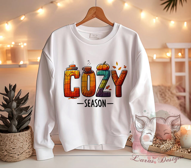 Cozy Season Graphic, Hello Fall Design, Pumpkin Season PNG, Autumn Sublimation Art, Fall Decor Download, Seasonal Clipart, Harvest Season Print, Thanksgiving Digital Download Sublimation Lara' s Designs 