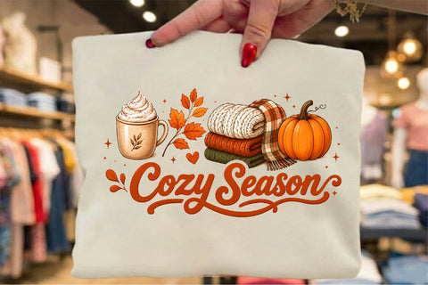 Cozy Season PNG, Fall Sublimation Sublimation SVGArt 