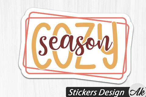 Cozy season Stickers Design SVG akazaddesign 