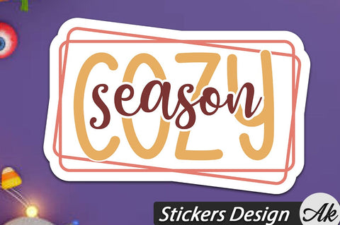Cozy season Stickers Design SVG akazaddesign 
