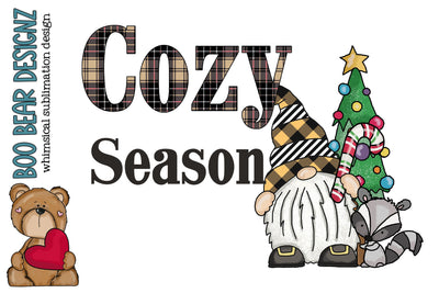 Cozy Season Woodland Gnome Clipart Sublimation Boo Bear Designz 