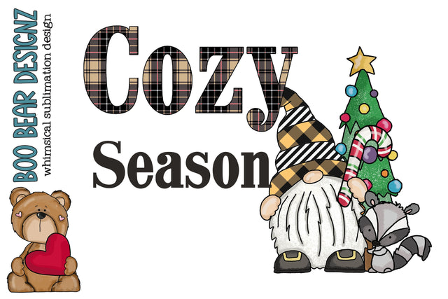 Cozy Season Woodland Gnome Clipart Sublimation Boo Bear Designz 