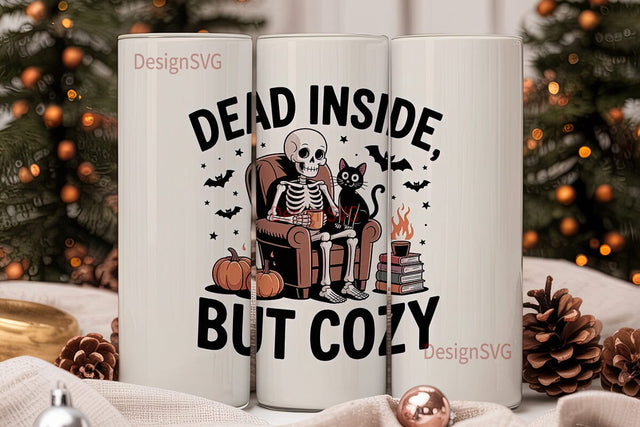 Cozy Skeleton Halloween 20oz Tumbler Sublimation DesignSVG 