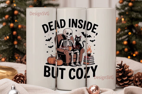 Cozy Skeleton Halloween 20oz Tumbler Sublimation DesignSVG 