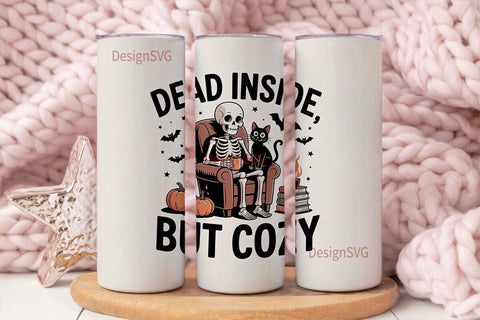 Cozy Skeleton Halloween 20oz Tumbler Sublimation DesignSVG 