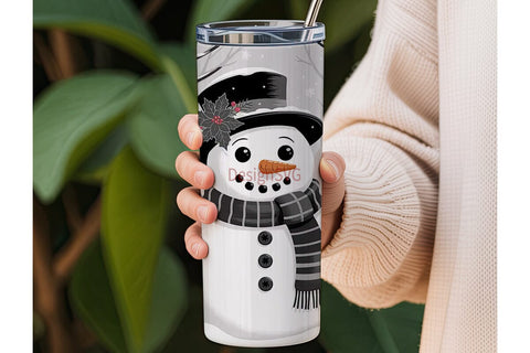 Cozy Snowman Christmas 20oz Tumbler Wrap Sublimation DesignSVG 
