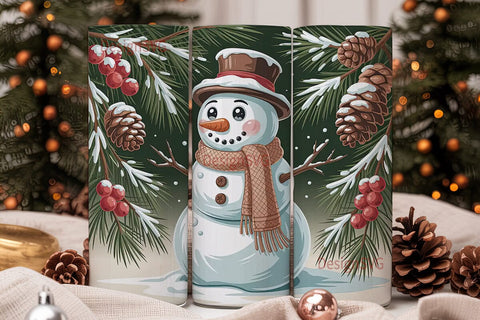 Cozy Snowman Christmas 20oz Tumbler Wrap Sublimation DesignSVG 