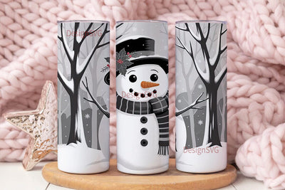 Cozy Snowman Christmas 20oz Tumbler Wrap Sublimation DesignSVG 