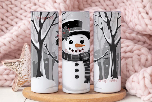 Cozy Snowman Christmas 20oz Tumbler Wrap Sublimation DesignSVG 
