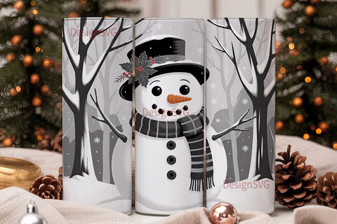 Cozy Snowman Christmas 20oz Tumbler Wrap Sublimation DesignSVG 