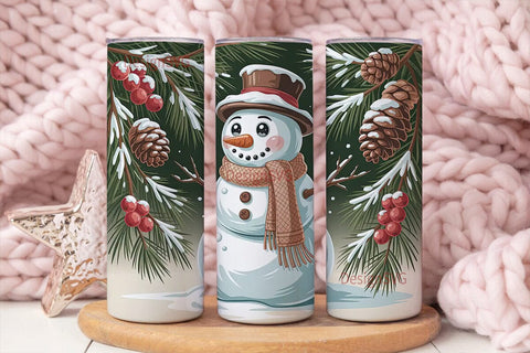 Cozy Snowman Christmas 20oz Tumbler Wrap Sublimation DesignSVG 