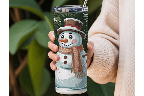 Cozy Snowman Christmas 20oz Tumbler Wrap Sublimation DesignSVG 