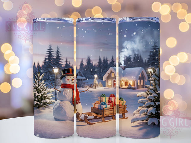 Cozy Snowman Christmas Tumbler, Christmas Wrap, 20oz Tumbler Sublimation, Festive Holiday Design, Winter Snow Sublimation, Cozy Christmas Tumbler, Frosty Seasonal Wrap Sublimation SvggirlplusArt 