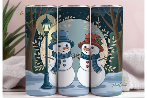Cozy Snowmen Christmas 20oz Tumbler Wrap Sublimation PixelChick 