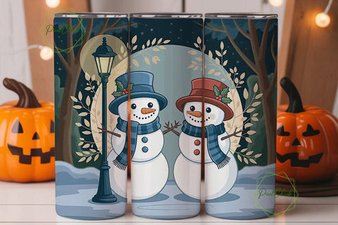 Cozy Snowmen Christmas 20oz Tumbler Wrap Sublimation PixelChick 