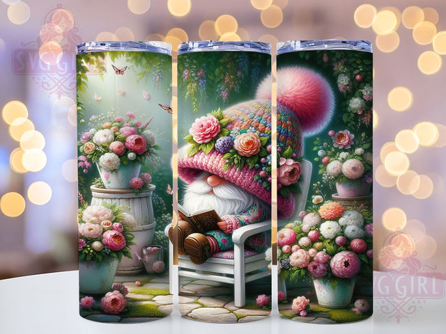 Cozy Spring Gnome Tumbler, Spring Gnome Tumbler, Stylish 20oz Wrap, Sublimation Design, Trendy Gift Idea, Seasonal Gnome Wrap, Cute Spring Tumbler Sublimation SvggirlplusArt 