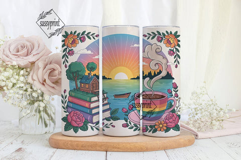 Cozy Sunrise Cabin 20oz Tumbler Wrap Sublimation sassyprint 