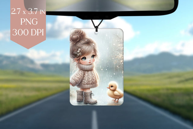 Cozy Sweater Girl with Duck PNG Sublimation Sublimation BijouBay 