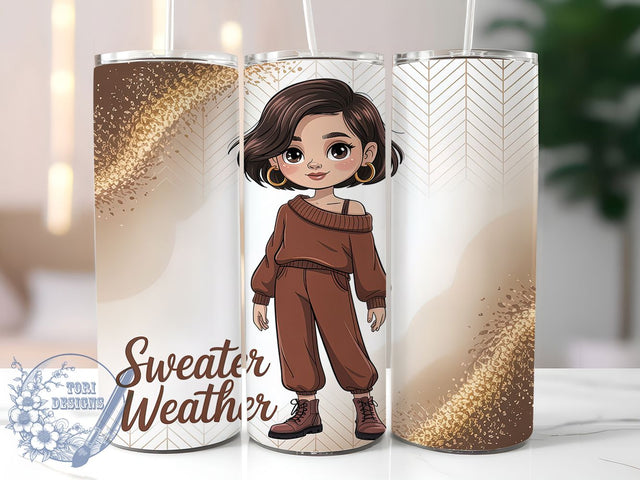 Cozy Sweater Weather Fall Tumbler, Cozy Girl Fall Wrap, Autumn Sublimation Design, Pumpkin Spice Cup, 20Oz Skinny Tumbler Wrap, Fall Vibes Mug, Cute Autumn Design Sublimation ToriDesigns 