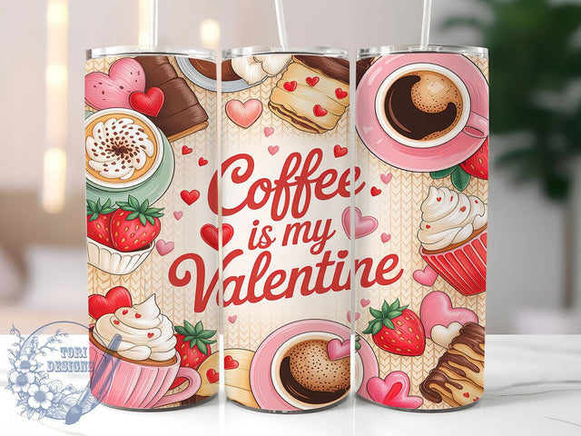 Cozy Valentine Crochet Coffee Tumbler, Valentine Crochet Pattern, Cute Coffee Lover Design, 20Oz Sublimation Wrap, Cozy Crochet Art, Love Coffee Texture, Tumbler Sublimation Sublimation ToriDesigns 