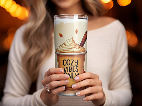 Cozy Vibes only Fall Tumbler Wrap Sublimation png Sublimation Luvleigh Digitals 